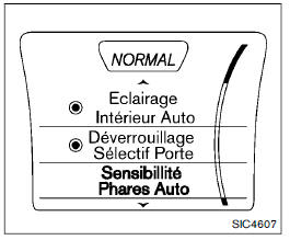 Se lectionnez cette option pour re gler la sensibilite